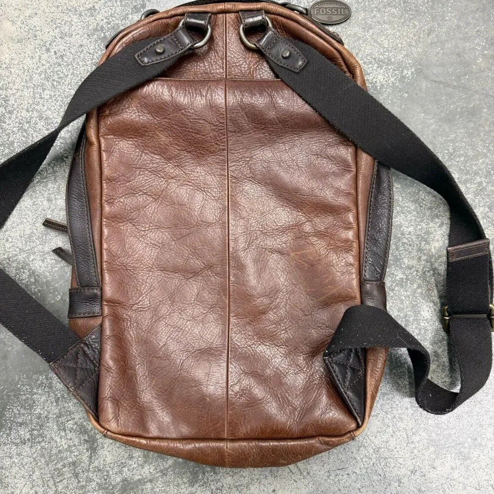 Vintage Fossil Leather Backpack